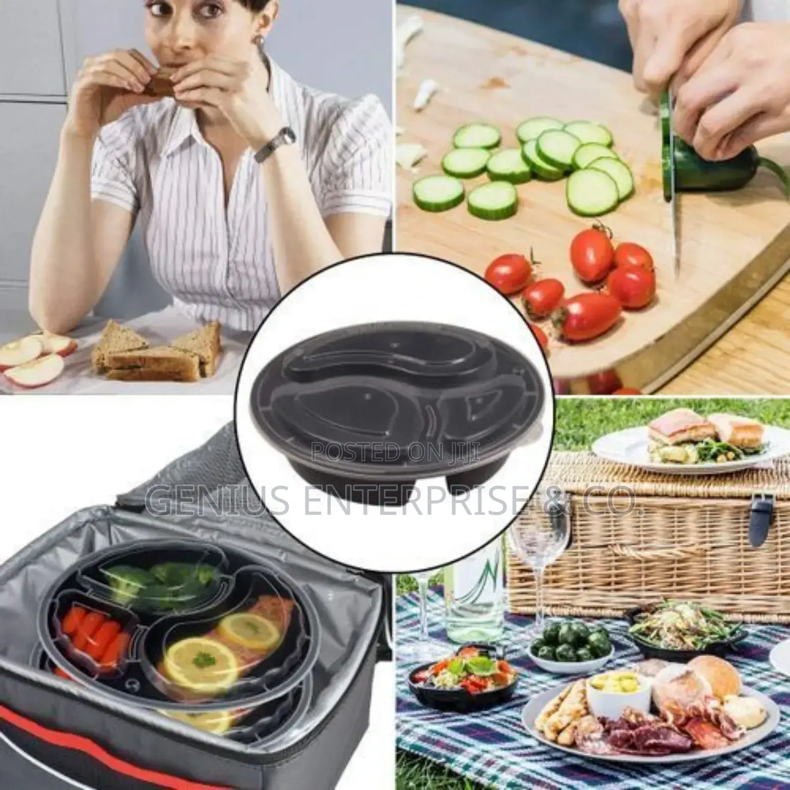 3 Compartment Food Container Pack Plate