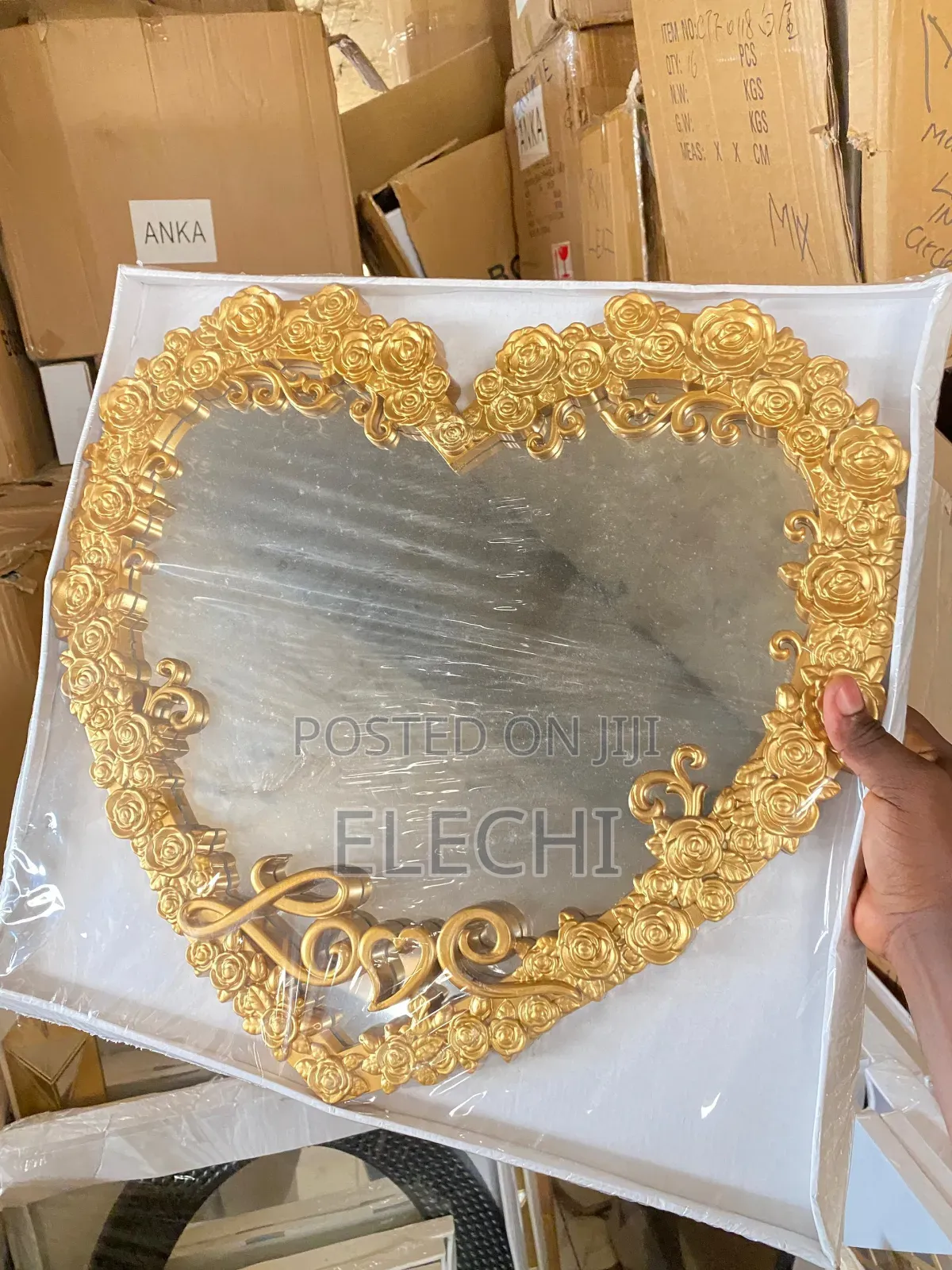 Gold Frame Mirror (Love)