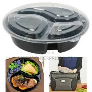 Reusable 3 Compartment Food Takeaway Plate With Lid 50pcs
