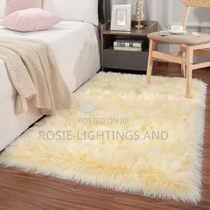 Soft Fluffy Rugs Faux Sheepskin Area Rug (Cream) 5 by 7