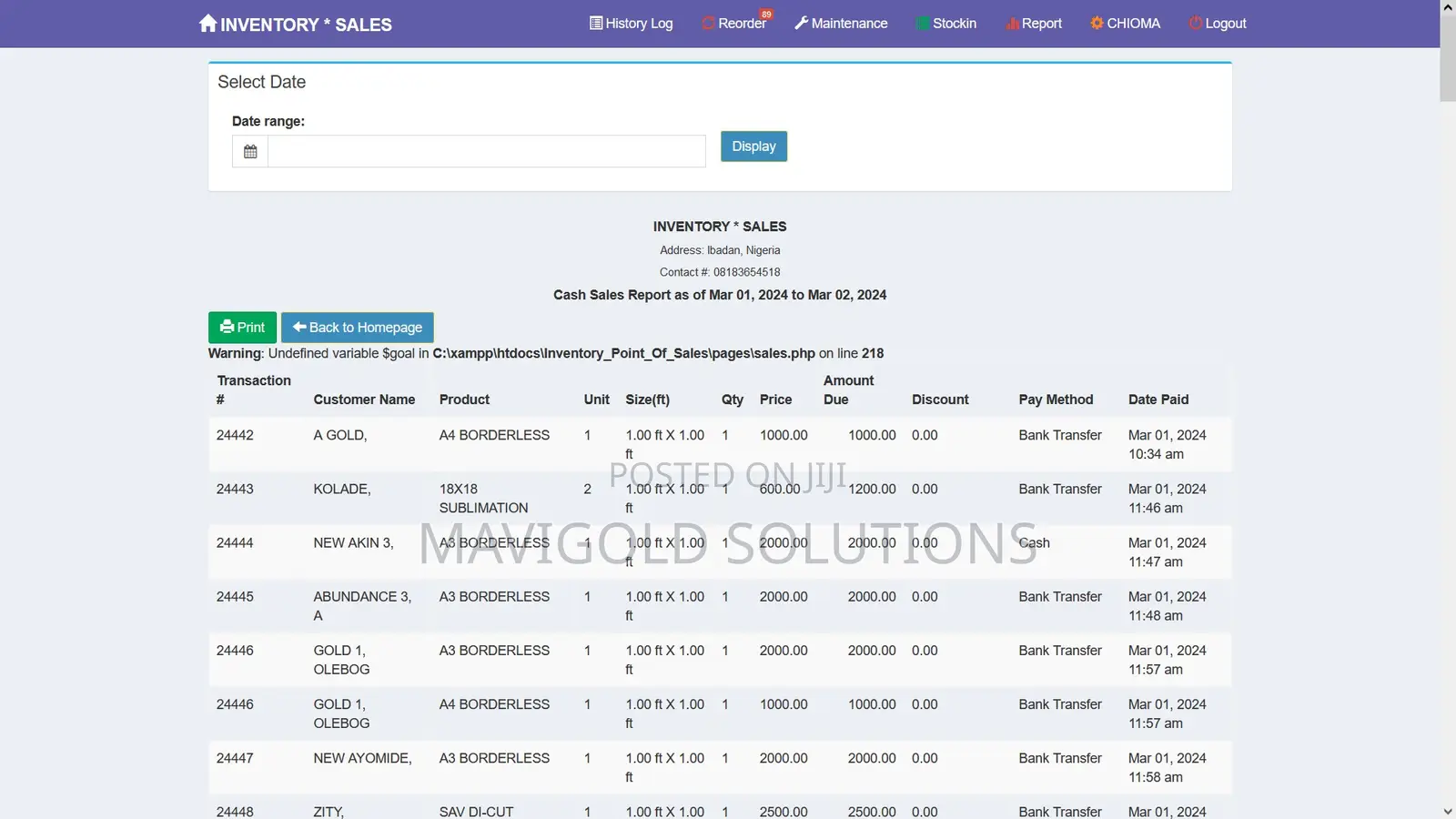 Point Of Sales And Inventory Software