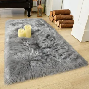 Soft Fluffy Rugs Faux Sheepskin Area Rug (Gray) 4 by 6