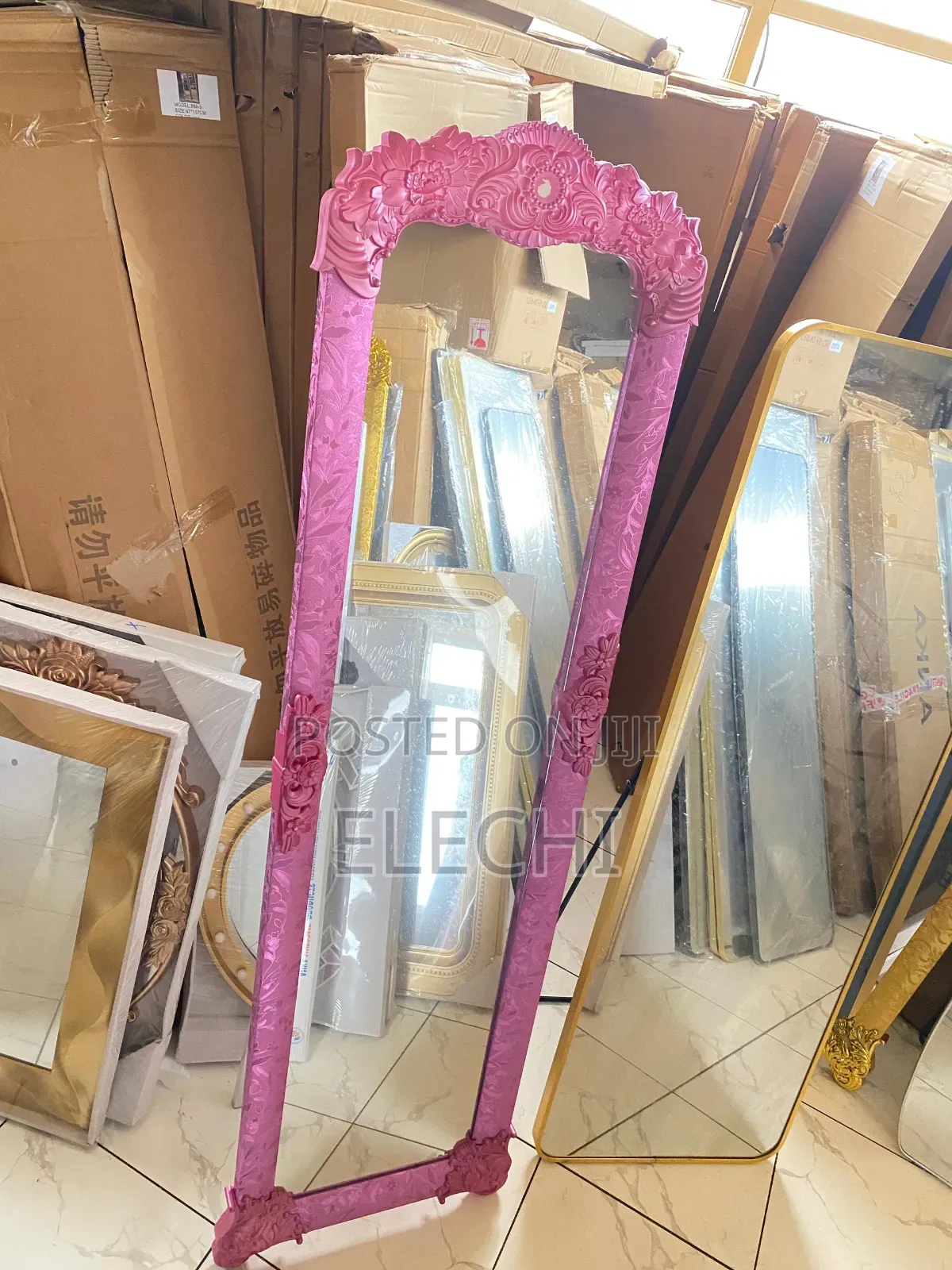 Pink Standing Mirror