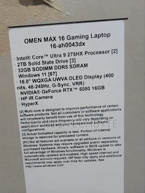 New Laptop HP Omen Max 16 32GB Intel Core Ultra 9 SSD 2T