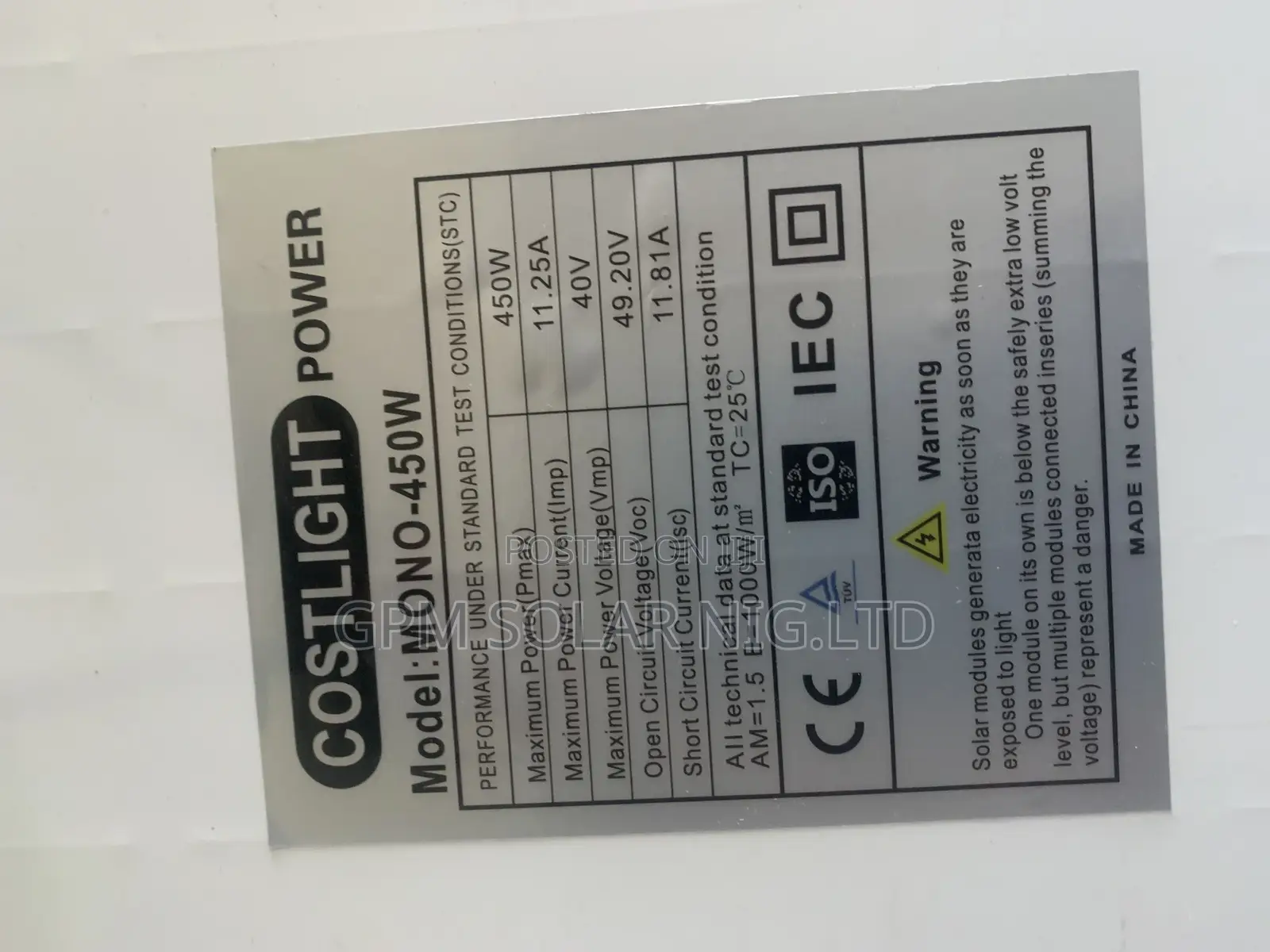 450watts Solar Panel