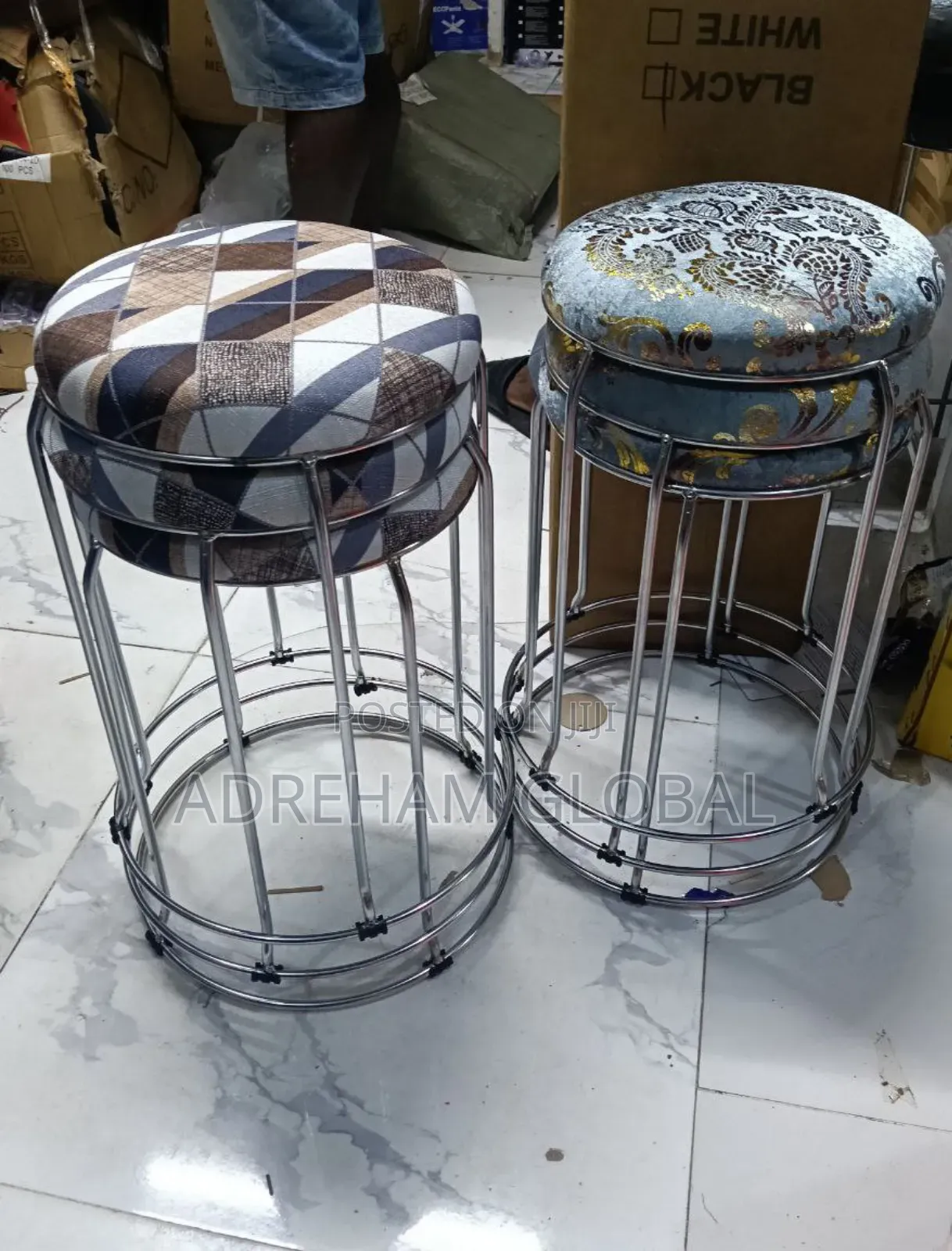 Round Metal Morden Stackable Stool Chair 