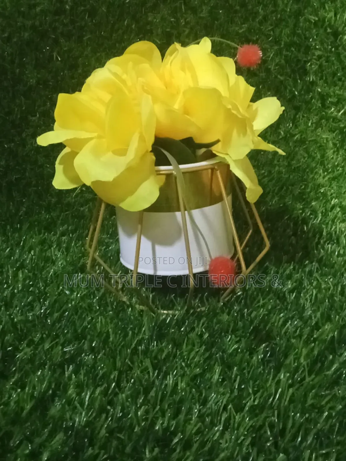 Cup Flower With Golden Vase,🌺