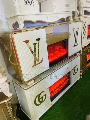 Luxurious Tv Stand With Fire Flames 