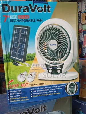 Duravolt 7 Inches 3 in 1 Rechargable Fan