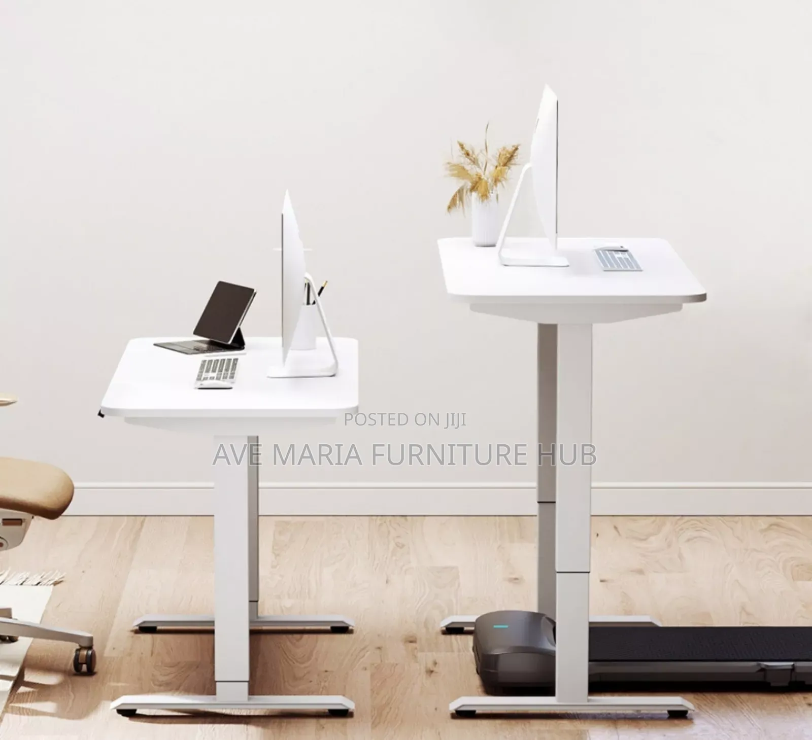 Sit-Stand Adjustable Desk.