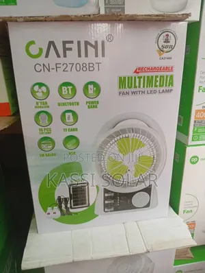 Cafini Rechargable Multimedia Fan With Led Lamp