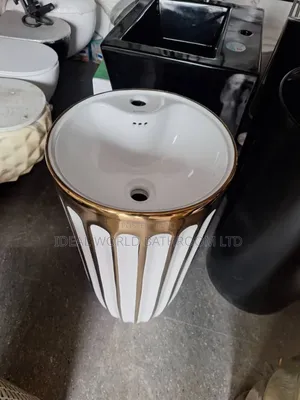 Black and Gold Standing Basin