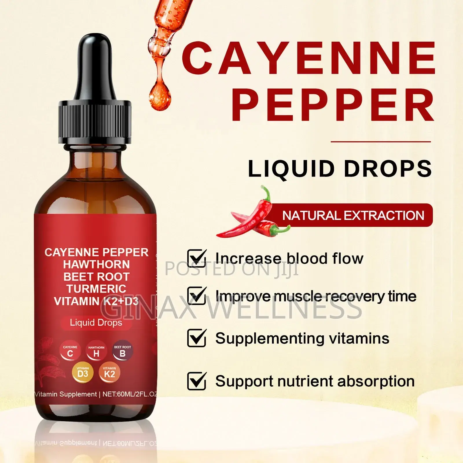 Vascu Flow Cayenne Pepper Liquid Drops With Hawthorn