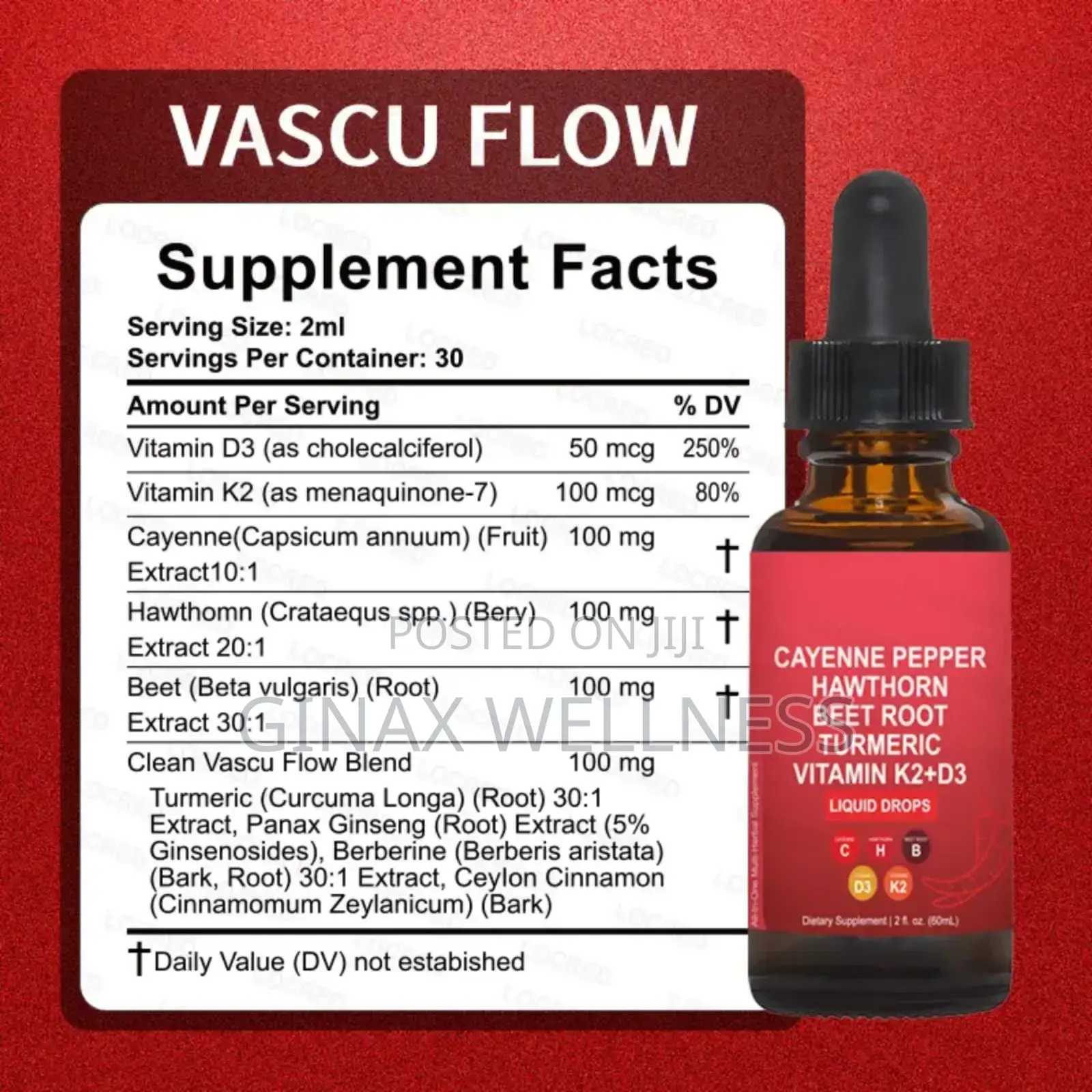 Vascu Flow Cayenne Pepper Liquid Drops With Hawthorn