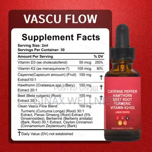 Vascu Flow Cayenne Pepper Liquid Drops With Hawthorn