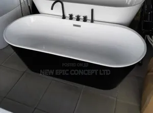Italian Bathtub With Black Mixer Tap