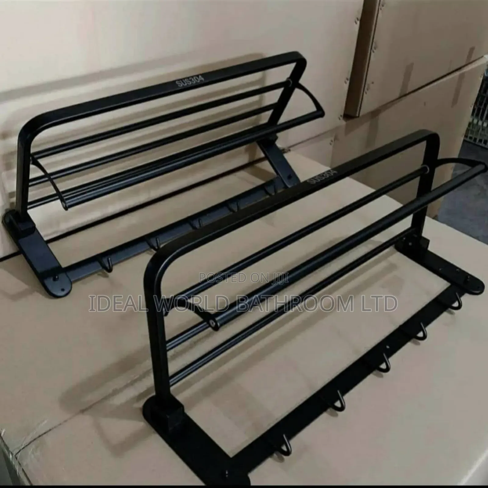 Multiple Black Towel Rail