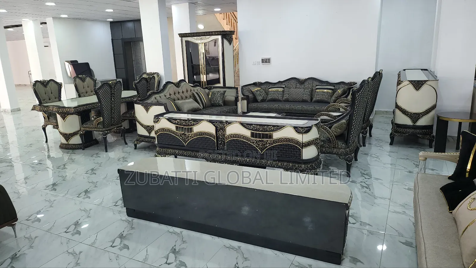 Turkish Royal Sofa With Tv Consoles, Center Table / Mirror