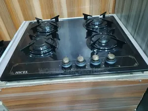 Hicel Glass Top Cabinet Table Gas Cooker 4 Burners With