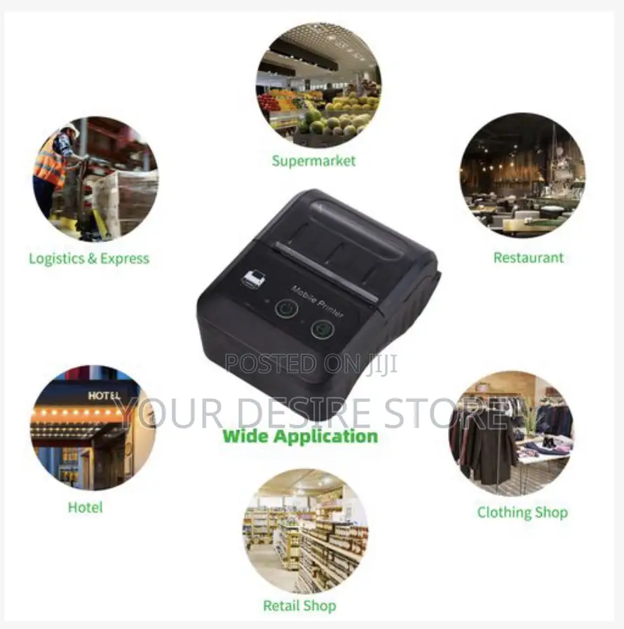 Mini Thermal Printer Wireless Bluetooth Printer 58mm Paper