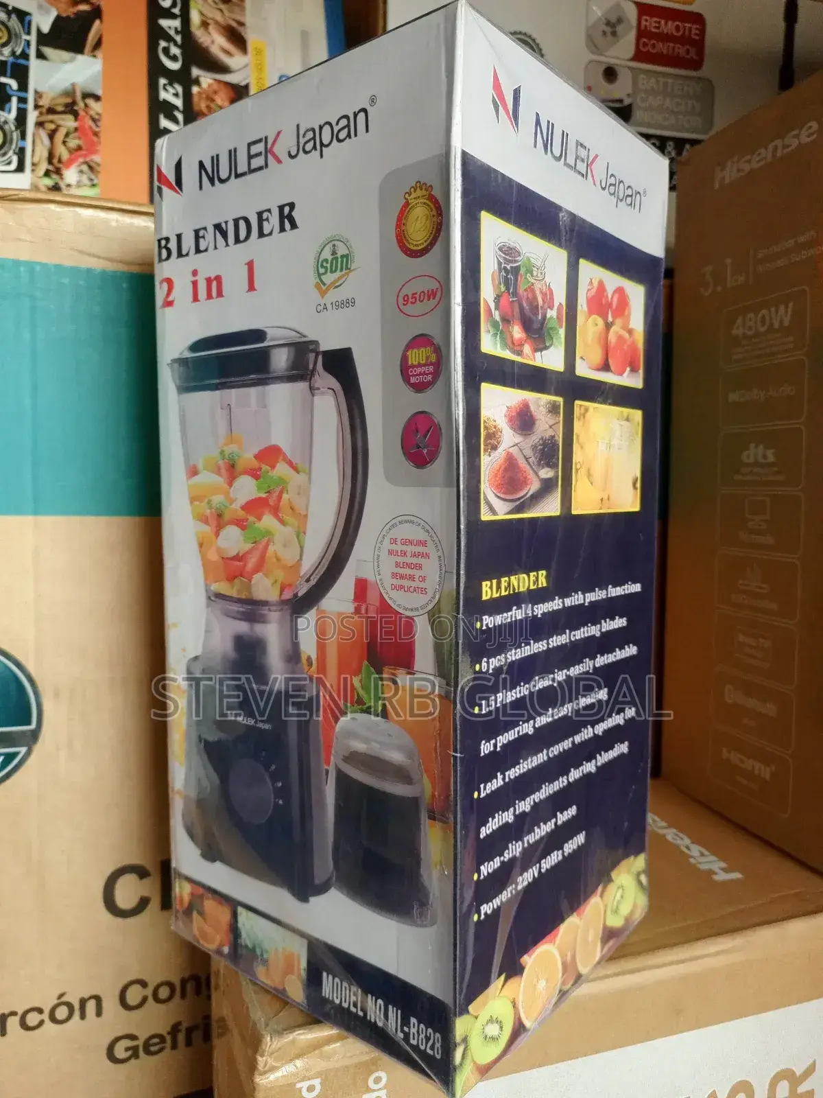 Nulek | Nl- B828 - Electric Blender With a Mill Cup - 750w-