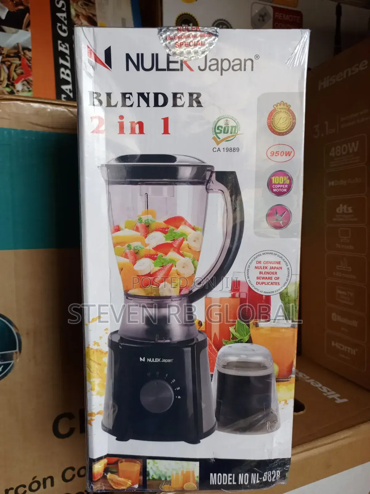 Nulek | Nl- B828 - Electric Blender With a Mill Cup - 750w-