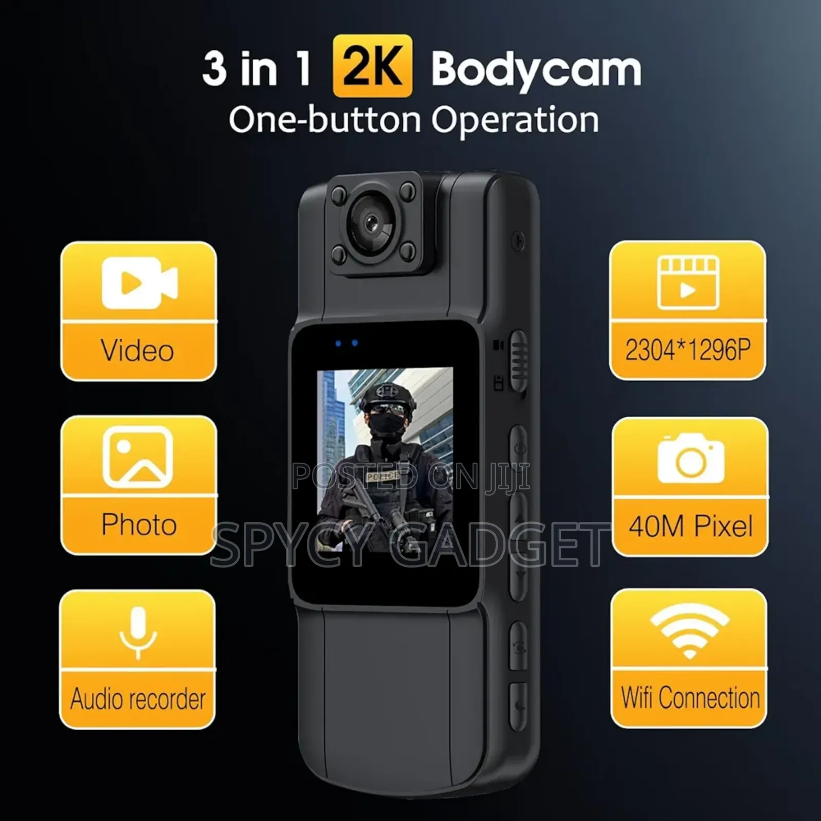 Multifunctional Video Recorder Body Cam With Tv Display