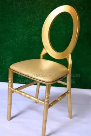 White , Gold And Black O'' Back Chairs