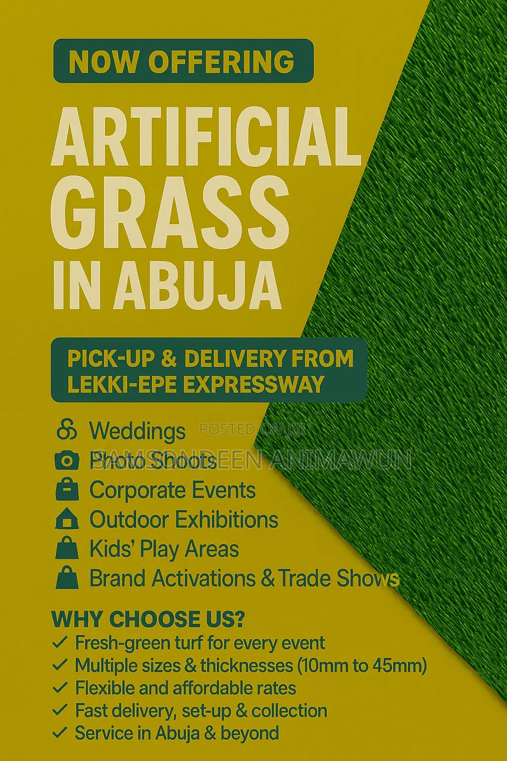 Rent Artificial Grass for Your Next Event – Clean Fresh!