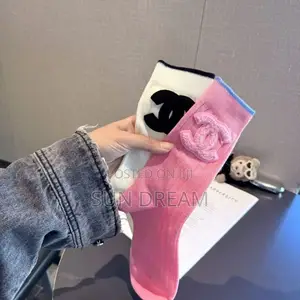Chanel White Pink Socks Quality Designer Socks