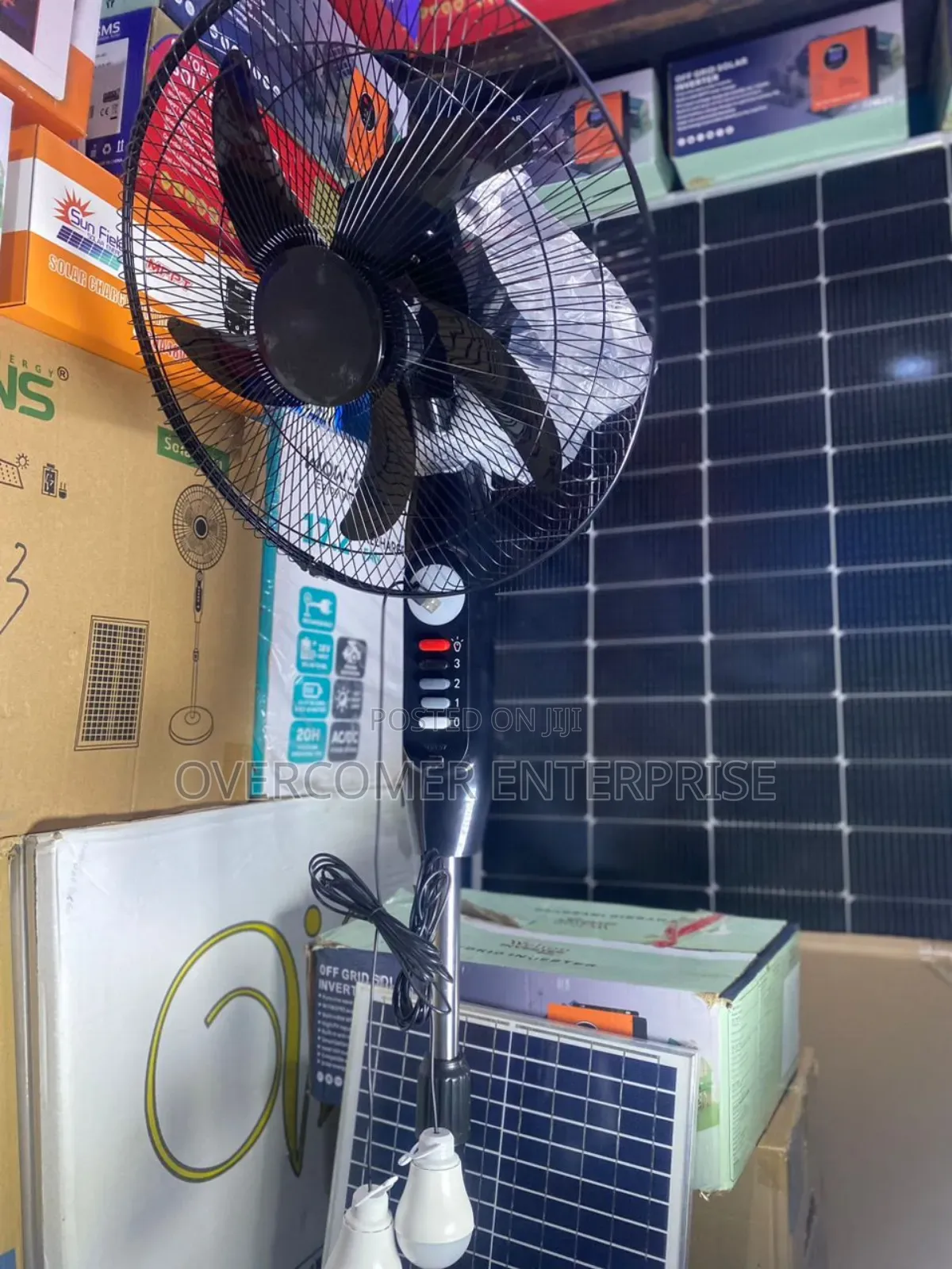 Rechargeable Solar Fan With Panel