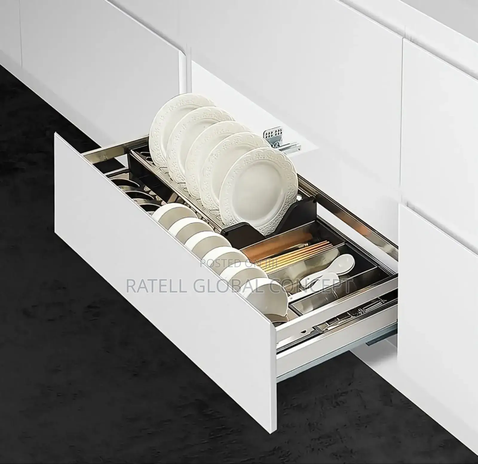 80cm Stainless Steel Drawer Plate Rack