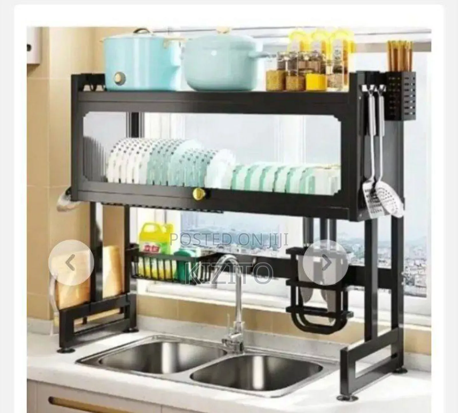 Overhead Sink Dish Rack With Cover