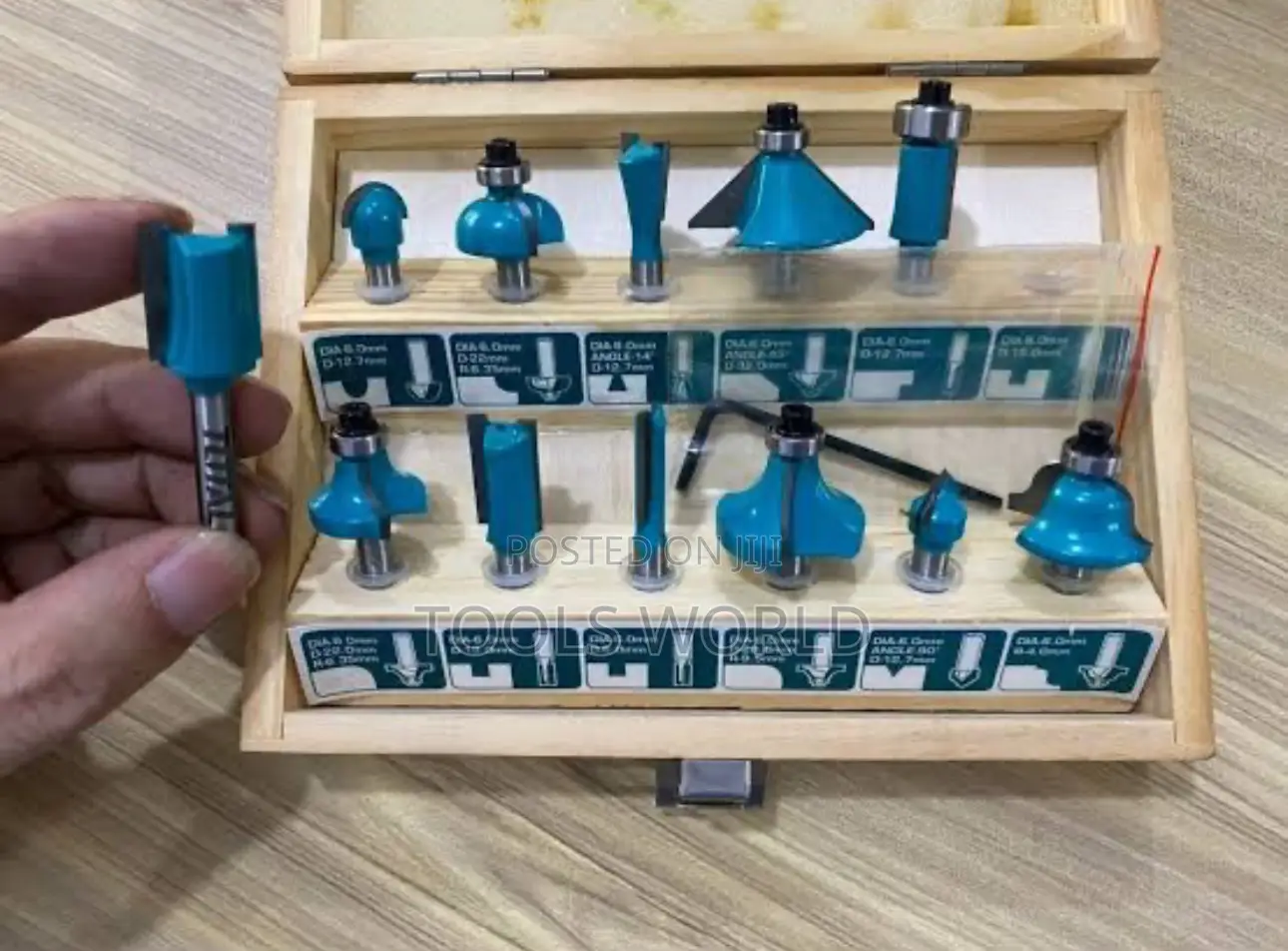 Total 12 PCS Router Bits Set Versatile Router Set 6mm