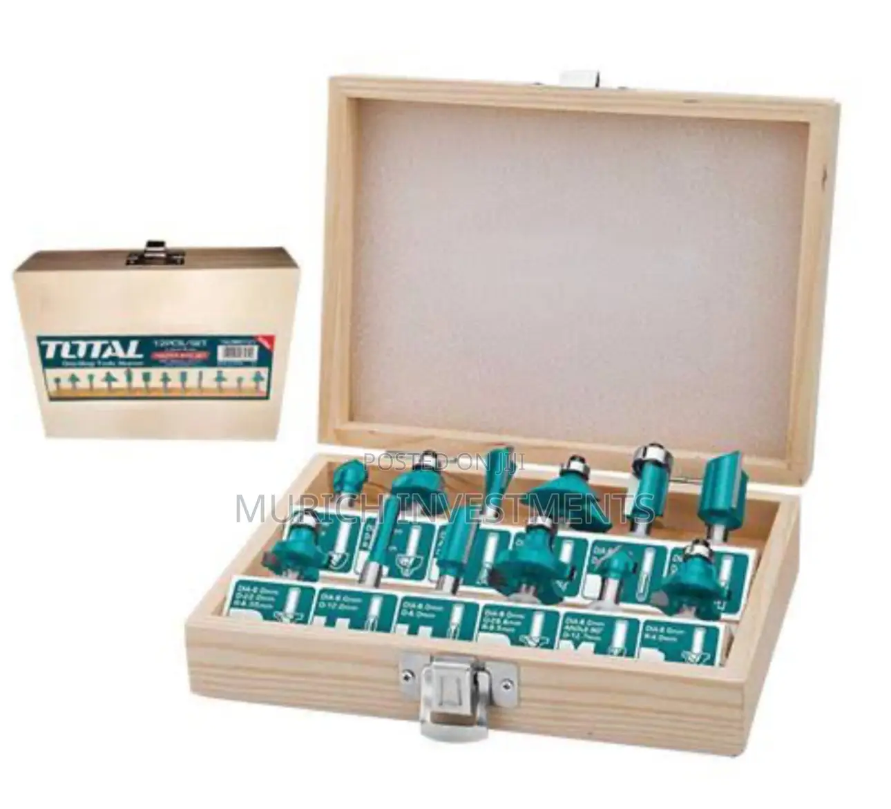 Total Tools 12pcs Router Bits Set 6mm- Tacsr0121