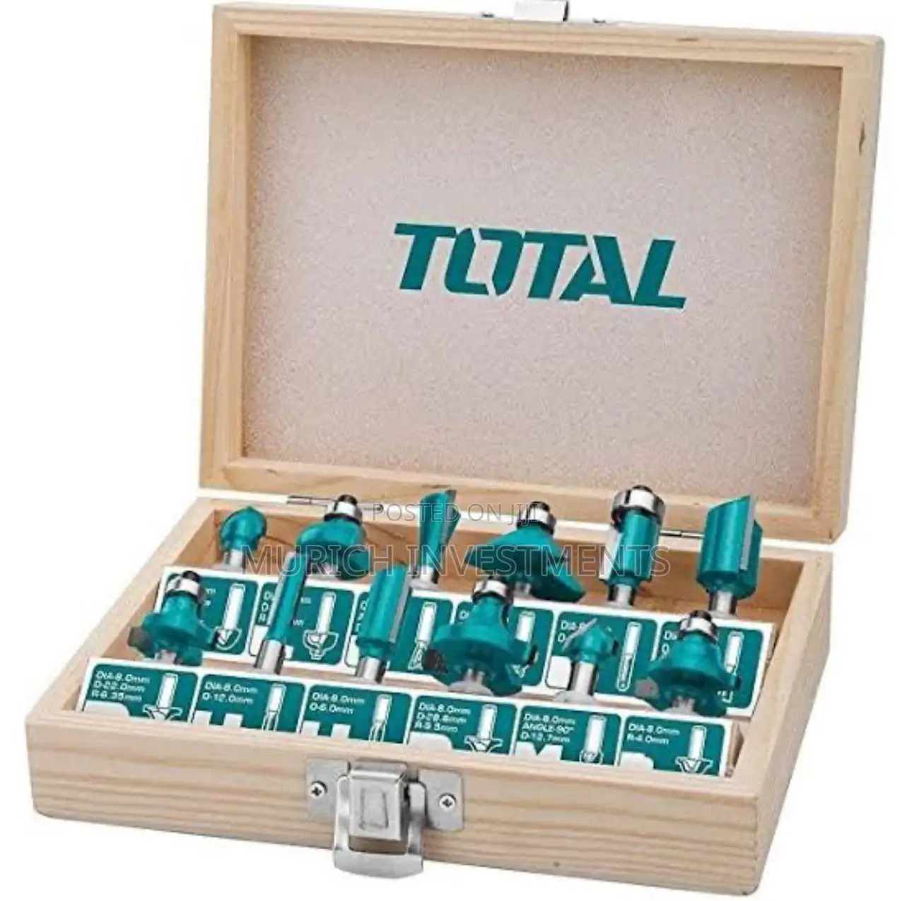 Total Tools 12pcs Router Bits Set 6mm- Tacsr0121