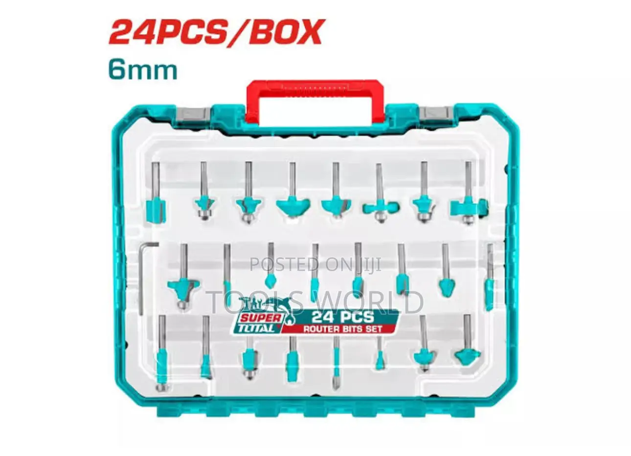 Total 24pcs Router Bits Set – 6mm Shank (Tacsr12406).
