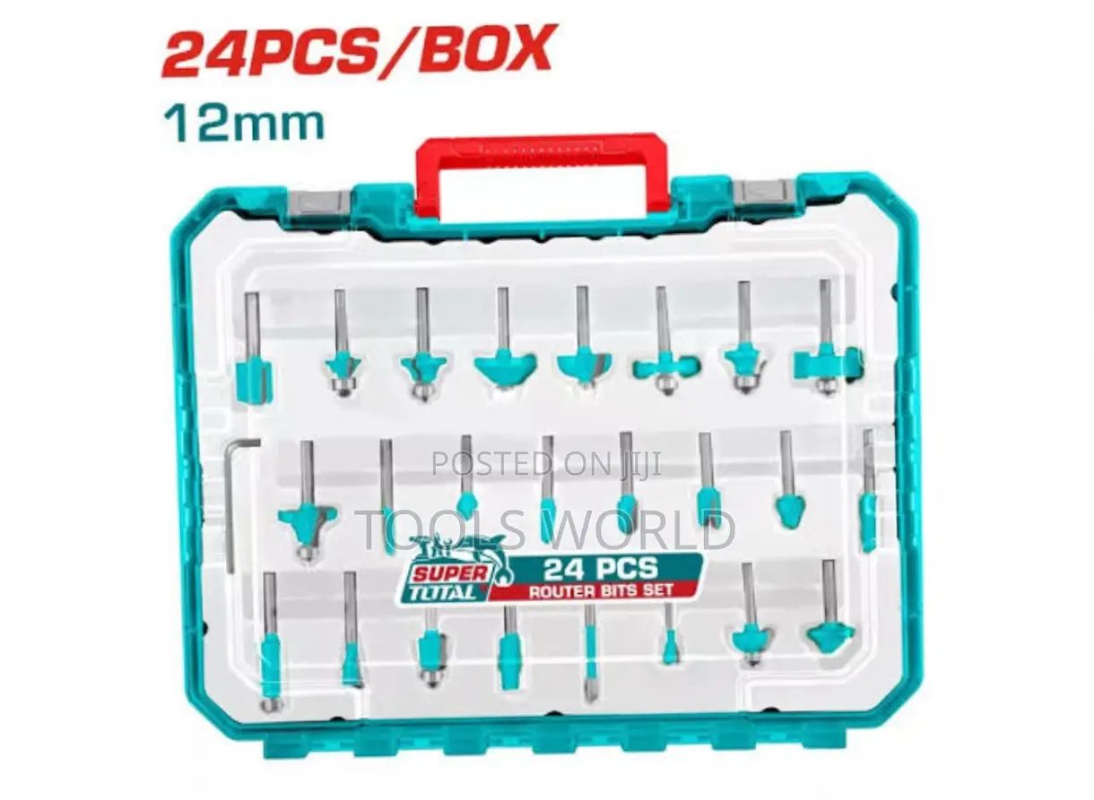 12mm Straight Router Bit Total 24pcs Router Bits Set – 12mm Shank - Tools World Price: ₦ 70,000 ...