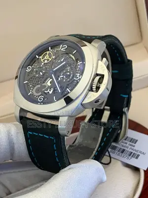 Original Luminor Panerai Automatic Engine Leather Strap Wristwatch