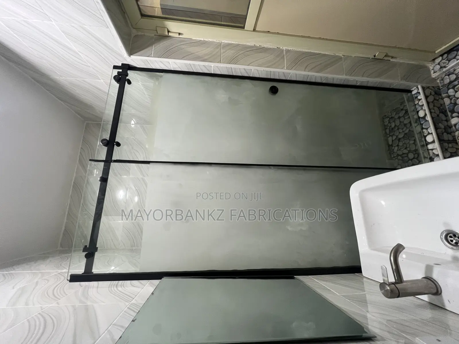 Sliding Shower Cubicles With Black Accessories