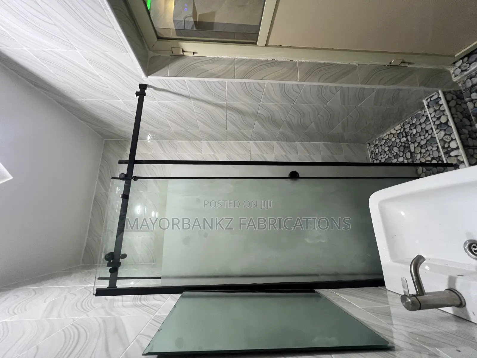 Sliding Shower Cubicles With Black Accessories