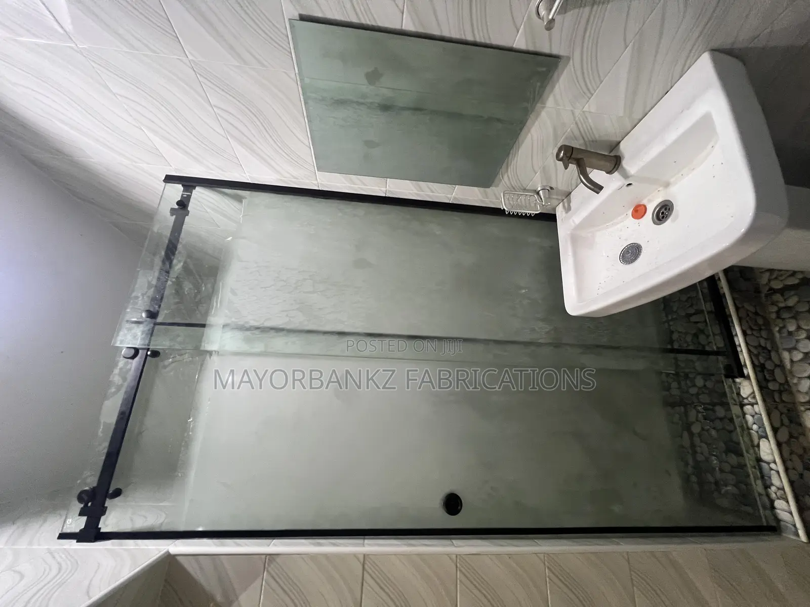 Sliding Shower Cubicles With Black Accessories