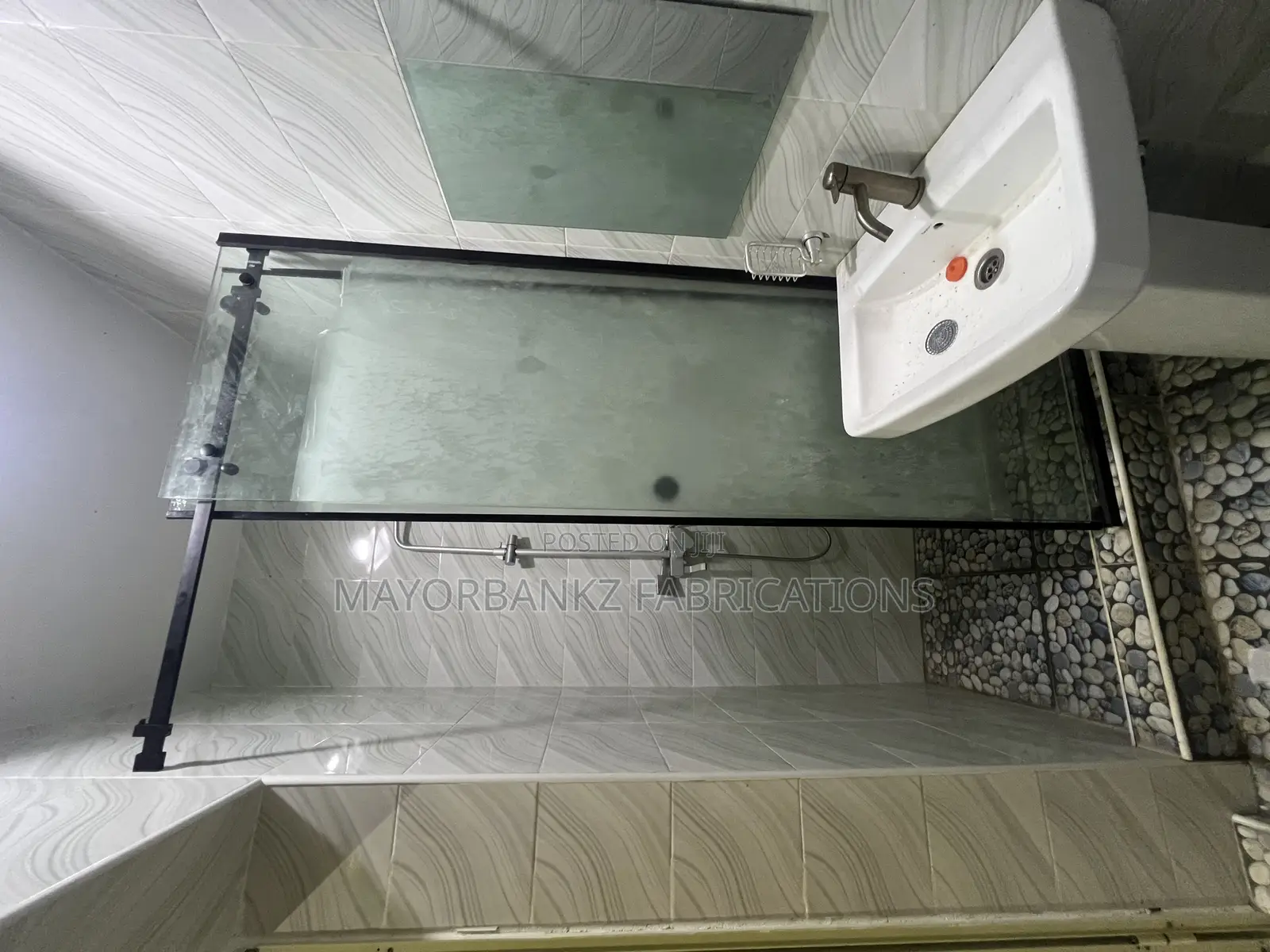 Sliding Shower Cubicles With Black Accessories
