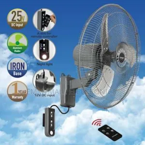 Qasa 18inches Solar Wall Fan With Remote Control