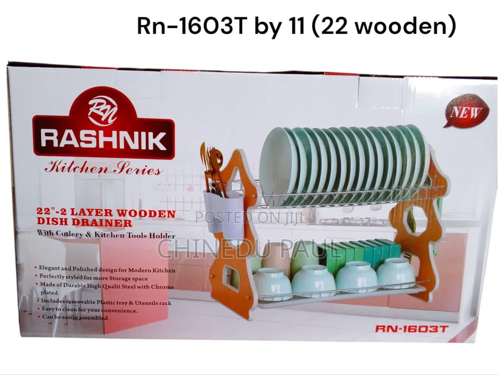 2 Layer Wooden Dish Drainer