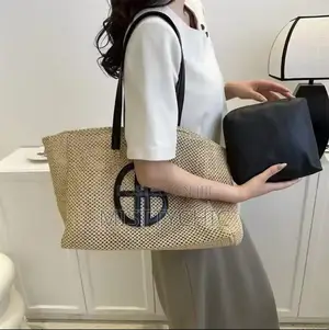 Composite Bag Straw Hollow Out Knit Totes
