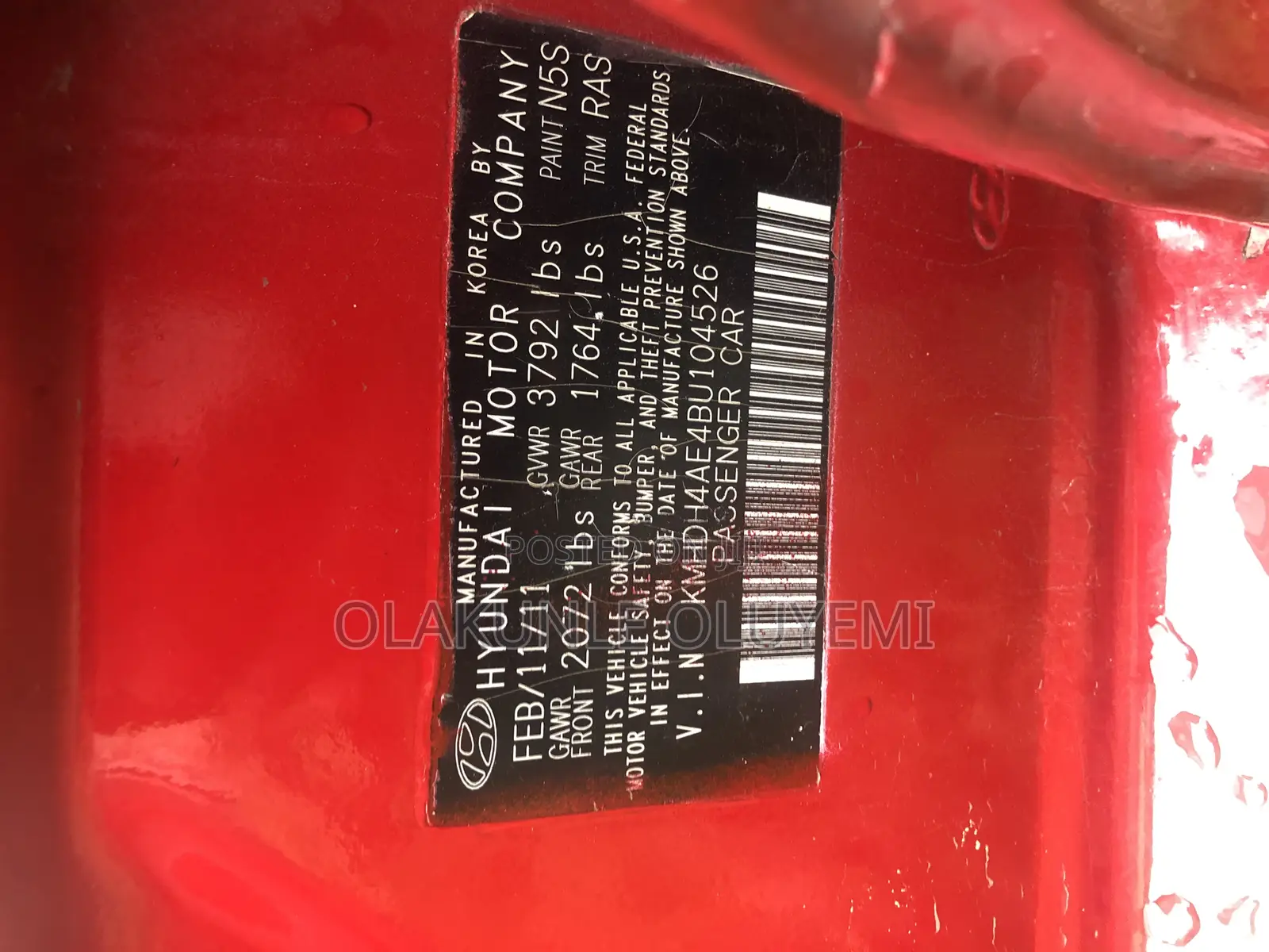 Hyundai Elantra 2012 Red