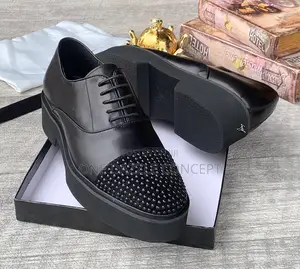 Zanotti Luxury Leather Stoned Derby Shoe