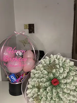 Money Bouquet and Balloon Treats Box