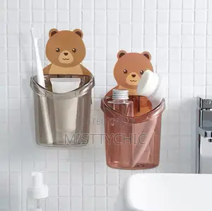 Cute Bear Pattern Wall Mounted Toothbrush